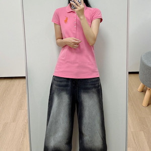 폴로 랄프로렌 빅포니 핑크 카라 반팔 티셔츠