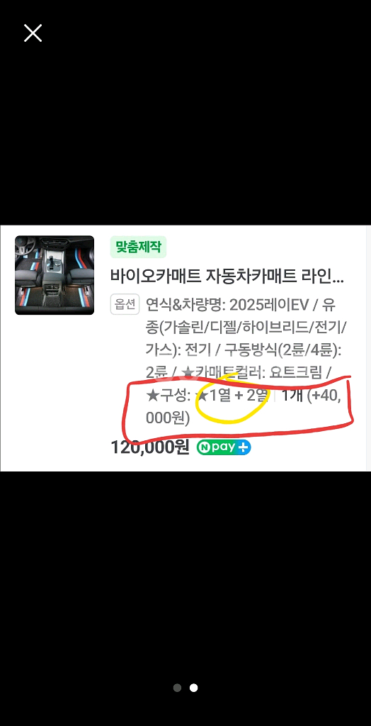 자동차 레이EV 바이오매트 팔아요--0