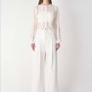 타임 메쉬 라운드넥 니트 가디건 OFF WHITE
