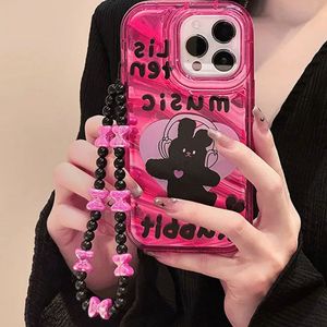 아이폰 15 토끼케이스 + 비즈스트랩