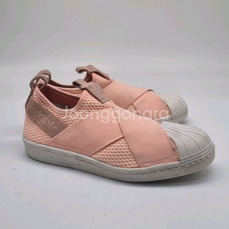 아디다스 슈퍼스타 피치핑크 슬립온235--0