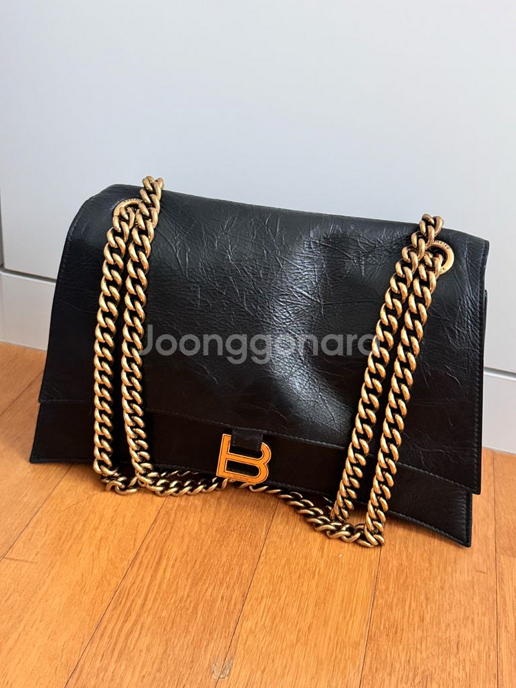 발렌시아가 크러쉬 체인백 블랙 (미디엄)--5