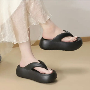 블랙 푹신한 플랫폼 쪼리 슬리퍼 235-240 (새거)