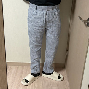 정품 폴로 랄프로렌 린넨 팬츠 하운드체크 바지 40인치