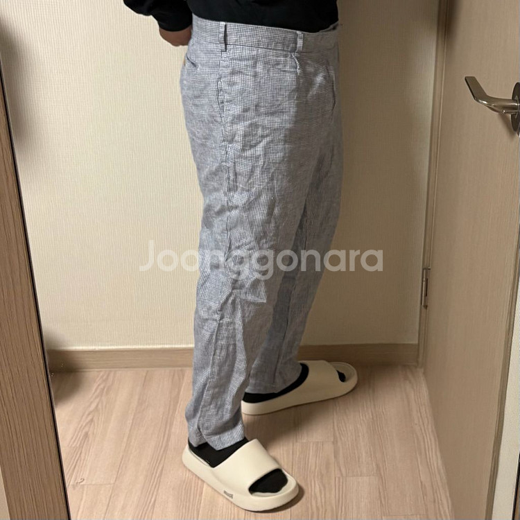 정품 폴로 랄프로렌 린넨 팬츠 하운드체크 바지 40인치--1