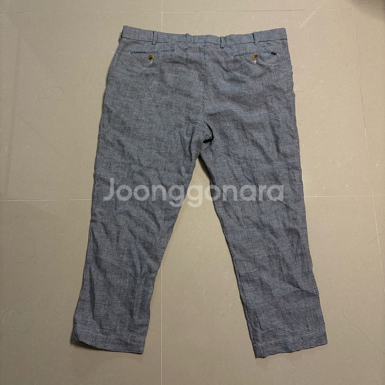 정품 폴로 랄프로렌 린넨 팬츠 하운드체크 바지 40인치--4