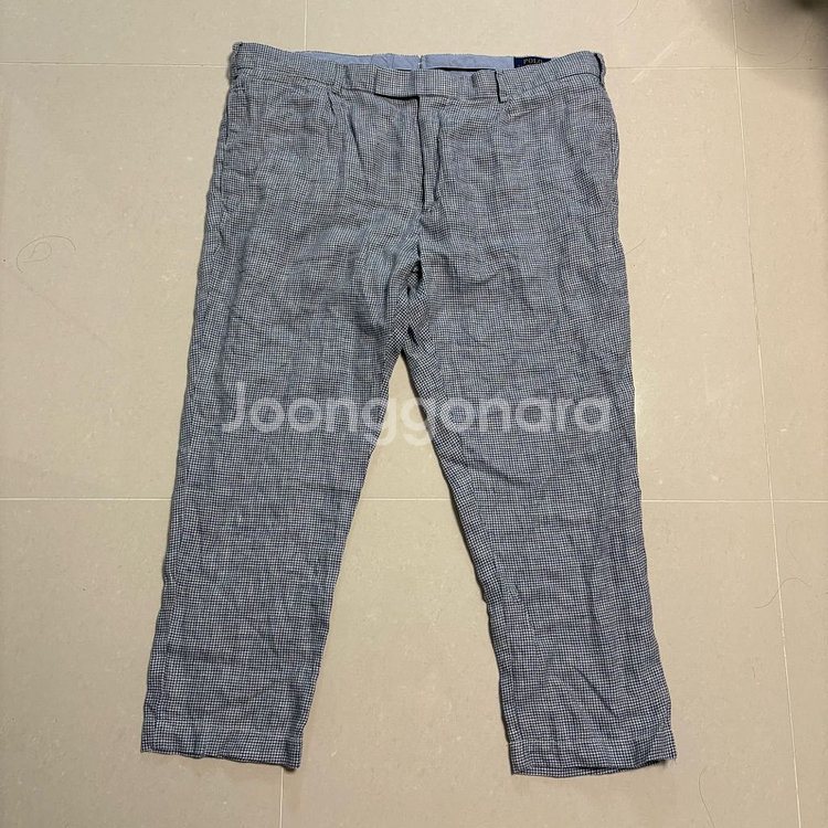 정품 폴로 랄프로렌 린넨 팬츠 하운드체크 바지 40인치--2