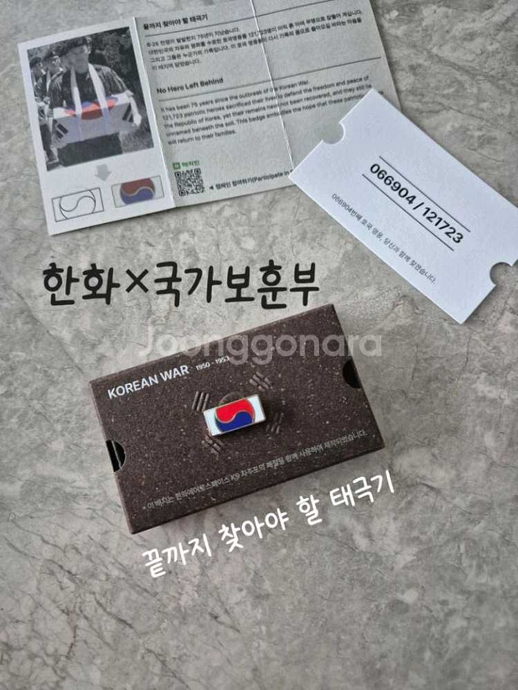 한화 태극기 뱃지--0