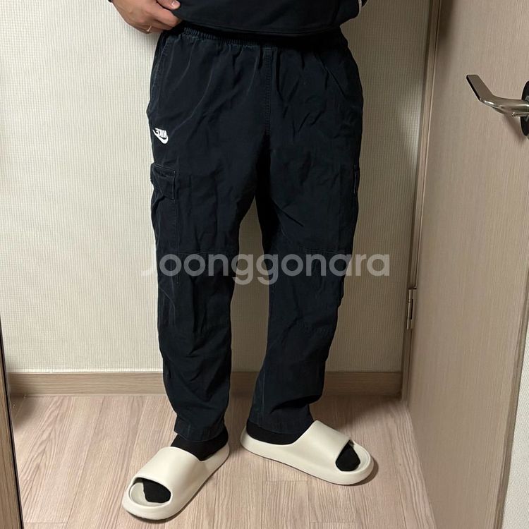 정품 나이키 퓨추라 블랙 카고팬츠 밴딩 바지--0