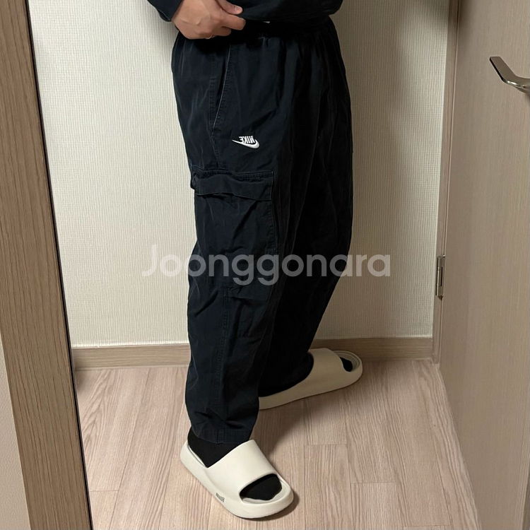 정품 나이키 퓨추라 블랙 카고팬츠 밴딩 바지--1