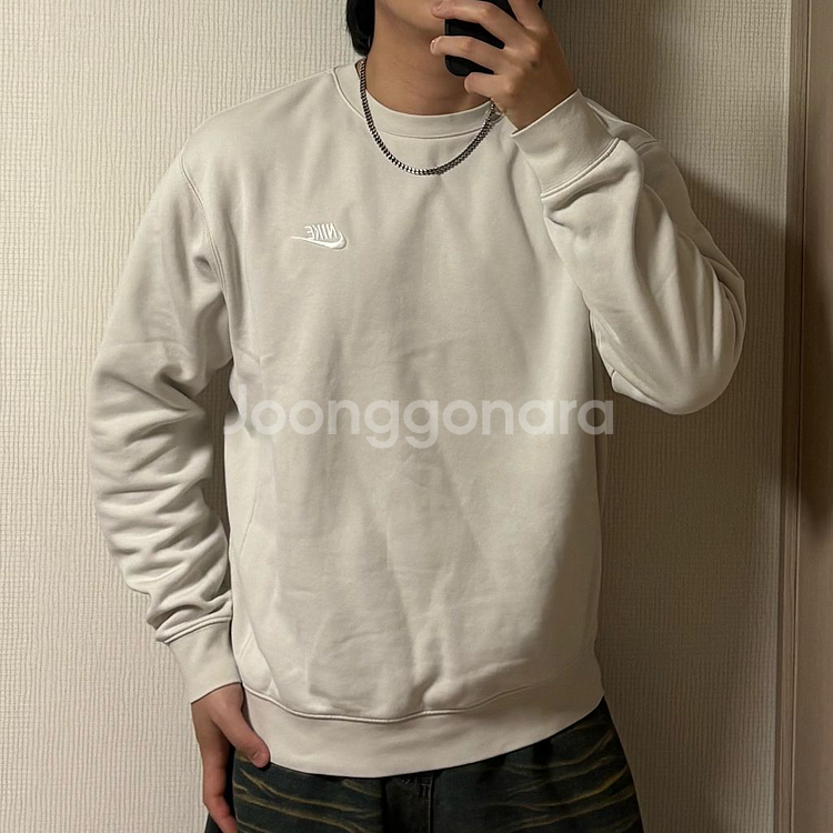 정품 나이키 퓨추라 에크루 기모 맨투맨 스웻셔츠--0