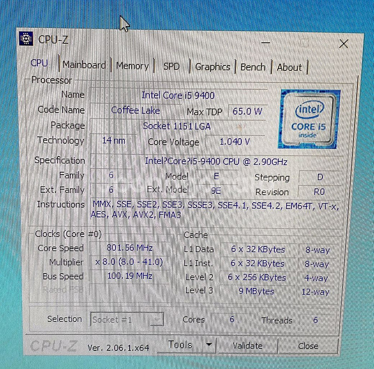 인텔 cpu i5 9400--2