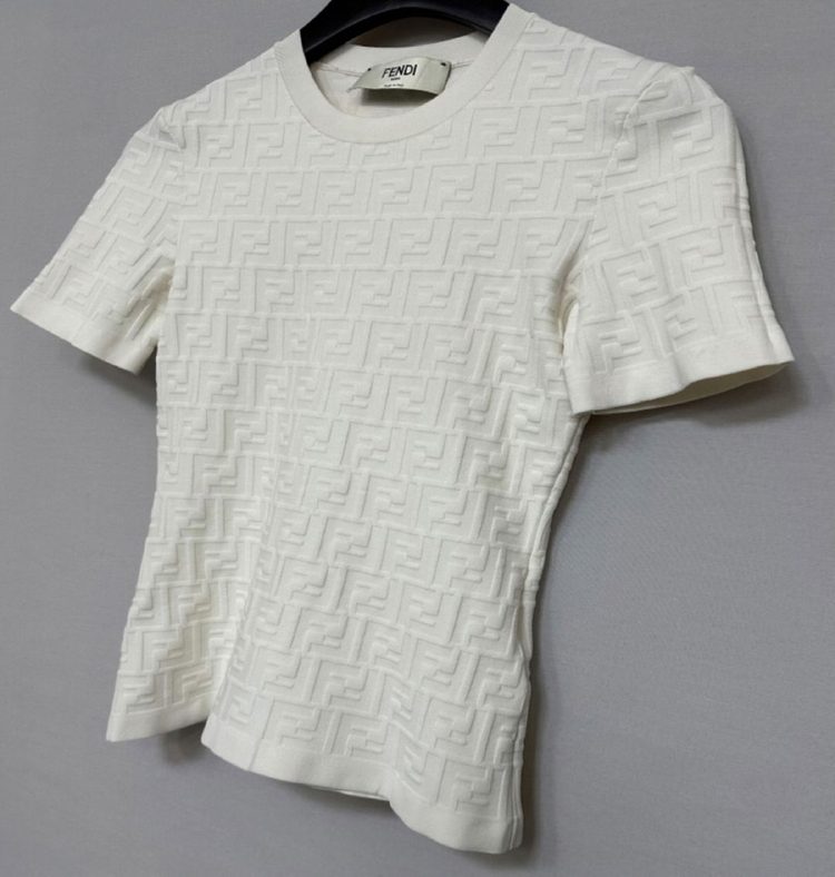 펜디 FF 비스코스 니트 반팔티 ( 44 )--2