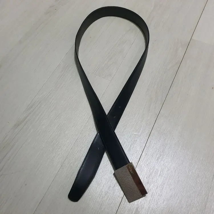 정품 듀퐁 다이아몬드 퀄팅 은장 남성 정장 벨트 이미지