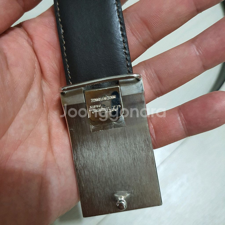 정품 듀퐁 다이아몬드 퀄팅 은장 남성 정장 벨트--6