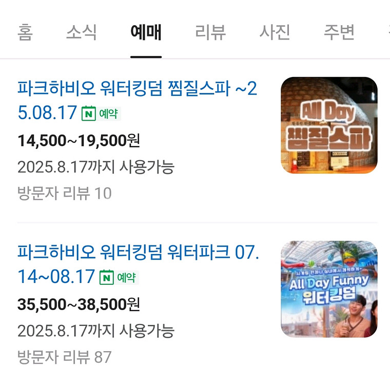 파크하비오 워터킹덤 워터파크 찜질 종일권--0