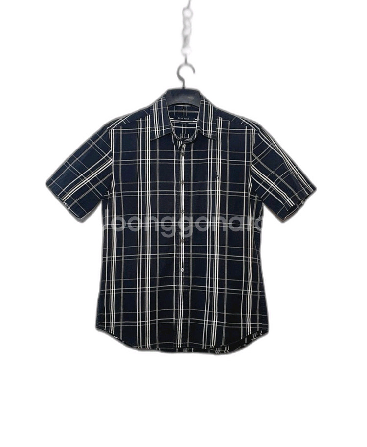 BEANPOLE 빈폴 블랙 체크 반팔셔츠--0