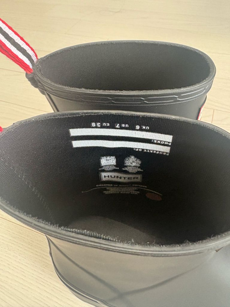 [250]헌터 플레이 숏 웰링턴 부츠 블랙--1