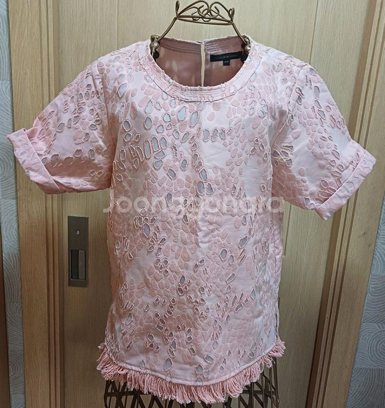캐서린 말란드리노 펀칭 블라우스 핑크 S size--0