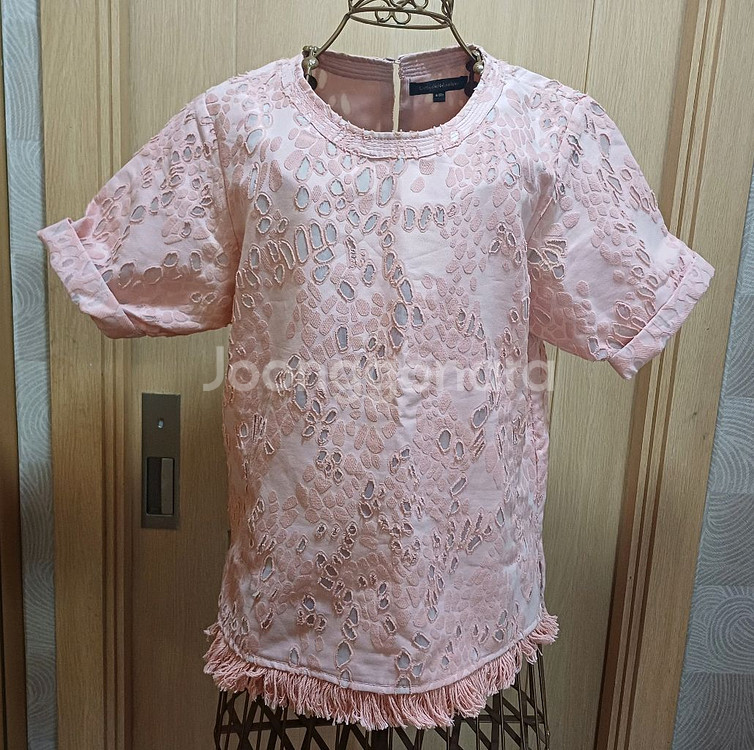 캐서린 말란드리노 펀칭 블라우스 핑크 S size--1