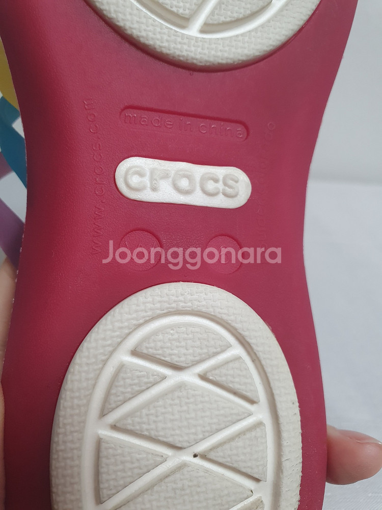 택포가 230mm 크록스 쪼리 후라체 플립플랍 제라늄--8