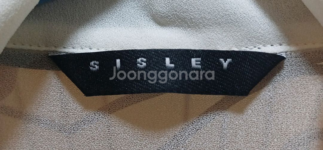SISLEY 시슬리 시스루 리본 블라우스 화이트 42--3