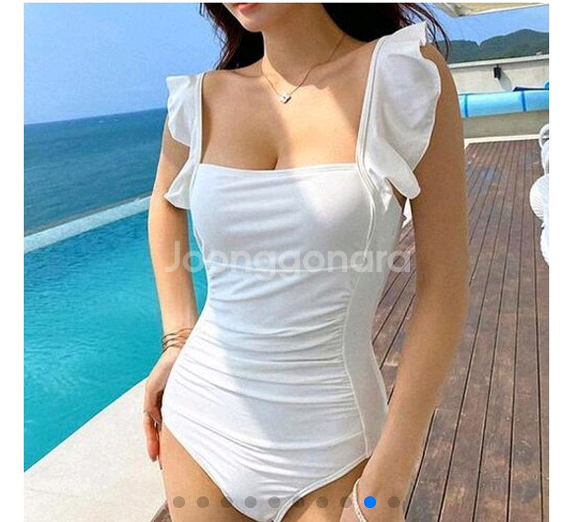 스퀘어넥 프릴 모노키니 L--0