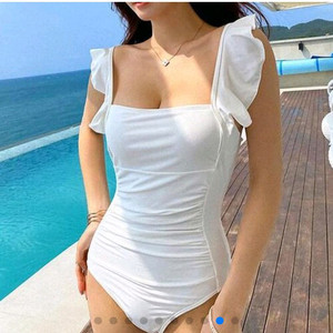 스퀘어넥 프릴 모노키니 L
