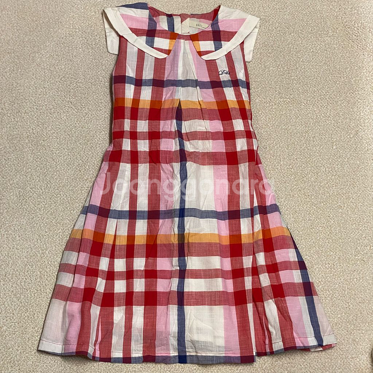 (정품) 닥스 키즈 하운드체크 린넨 나시 원피스 165--0