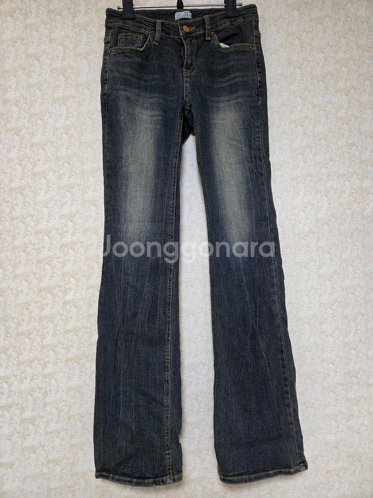 빈티지 워싱 로우라이즈 데님 부츠컷 팬츠--0