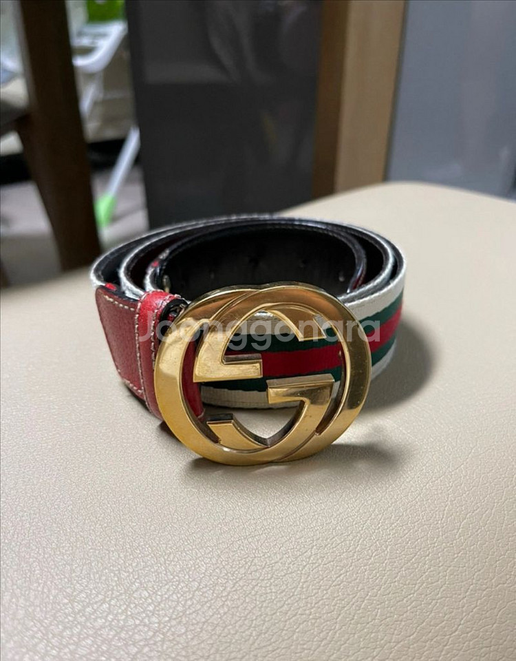구찌 인터로킹 G 버클 삼선벨트--0