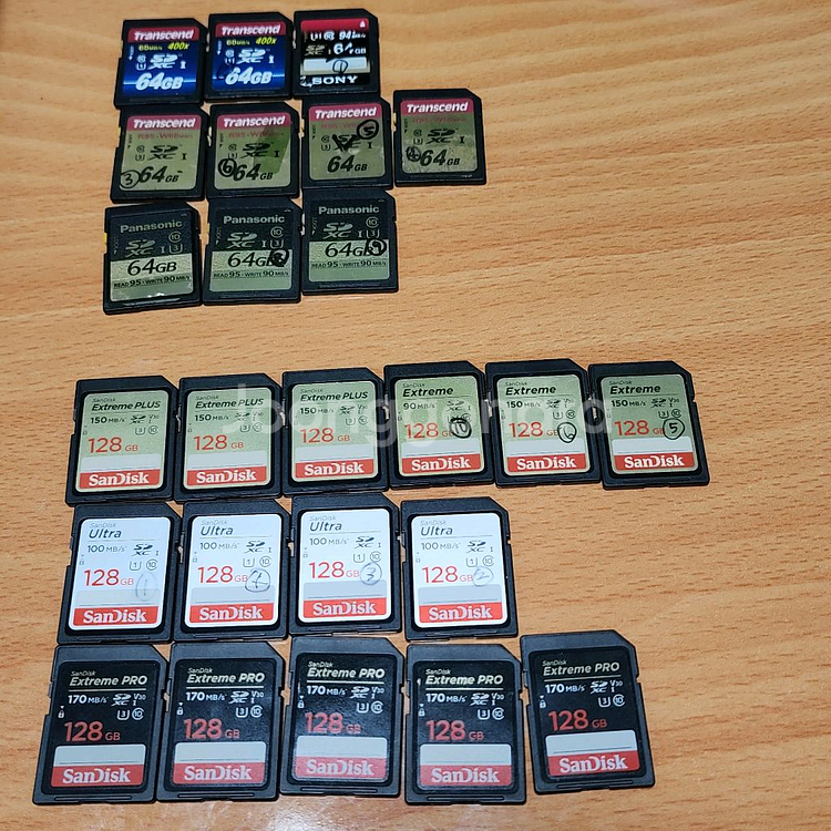 메모리카드 SD카드 64기가 128g 25장 샌디스크--0