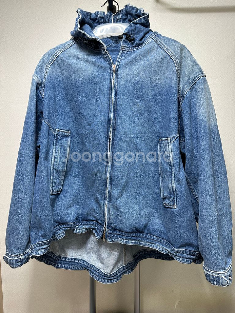 준지 23fw 오버핏 후드 데님 자켓 정품--0
