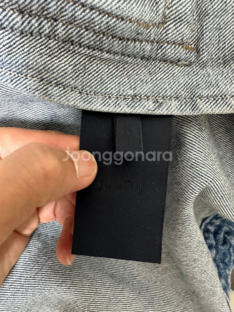 준지 23fw 오버핏 후드 데님 자켓 정품--3