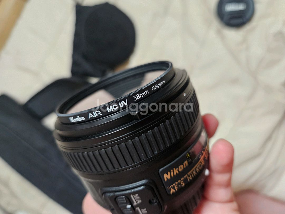 니콘 50mm 1.8(겐코uv필터/정품렌즈후드)+삼각대--0