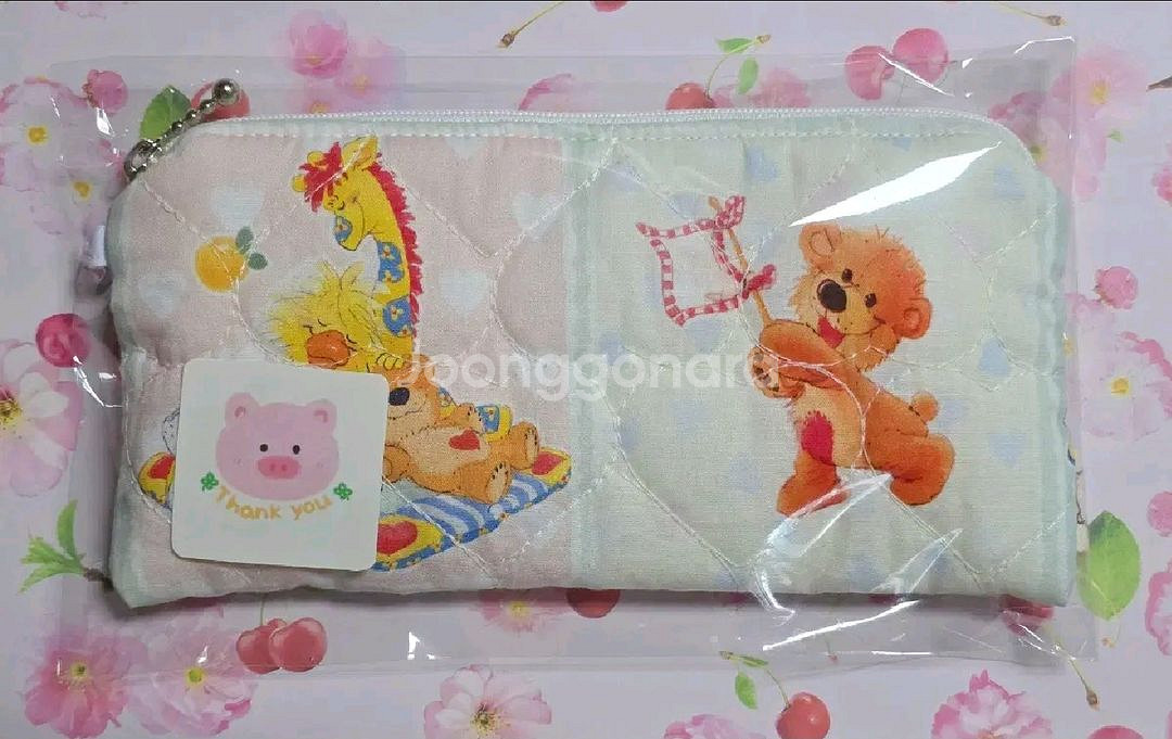 쟁잉 빈티지 하트 퀄팅 필통 파우치--0