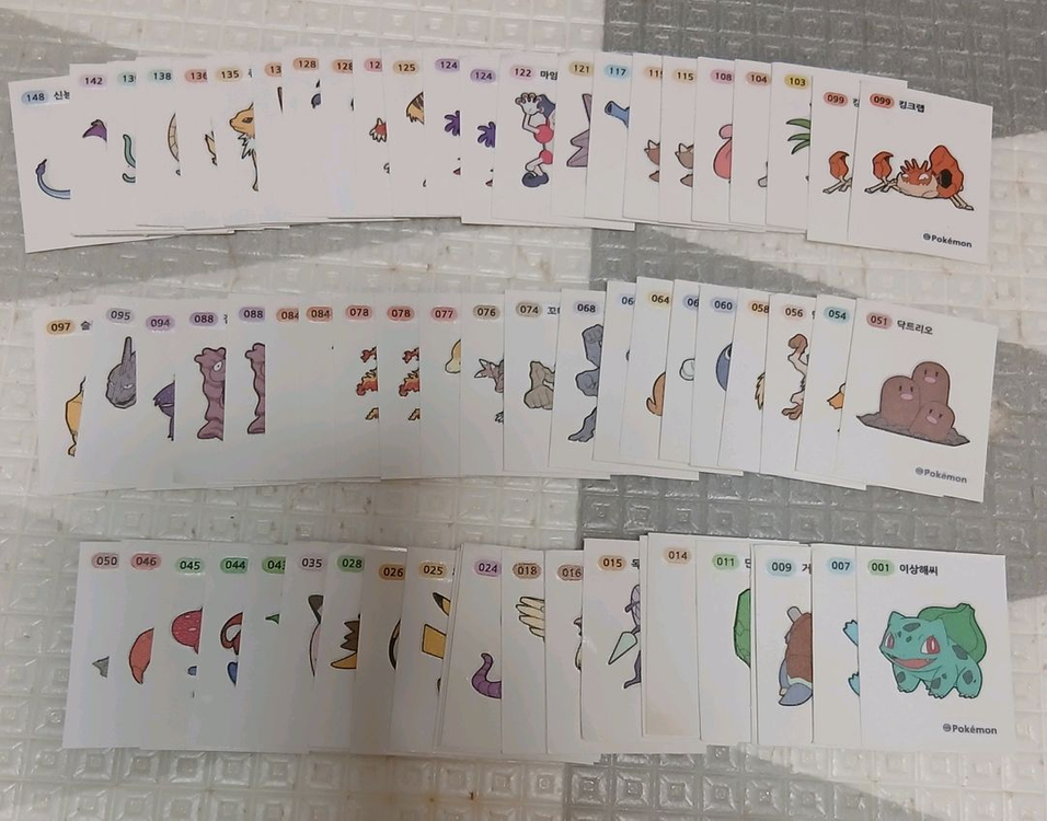 포켓몬띠부씰 1세대, 2세대 3자리 개별판매 이미지