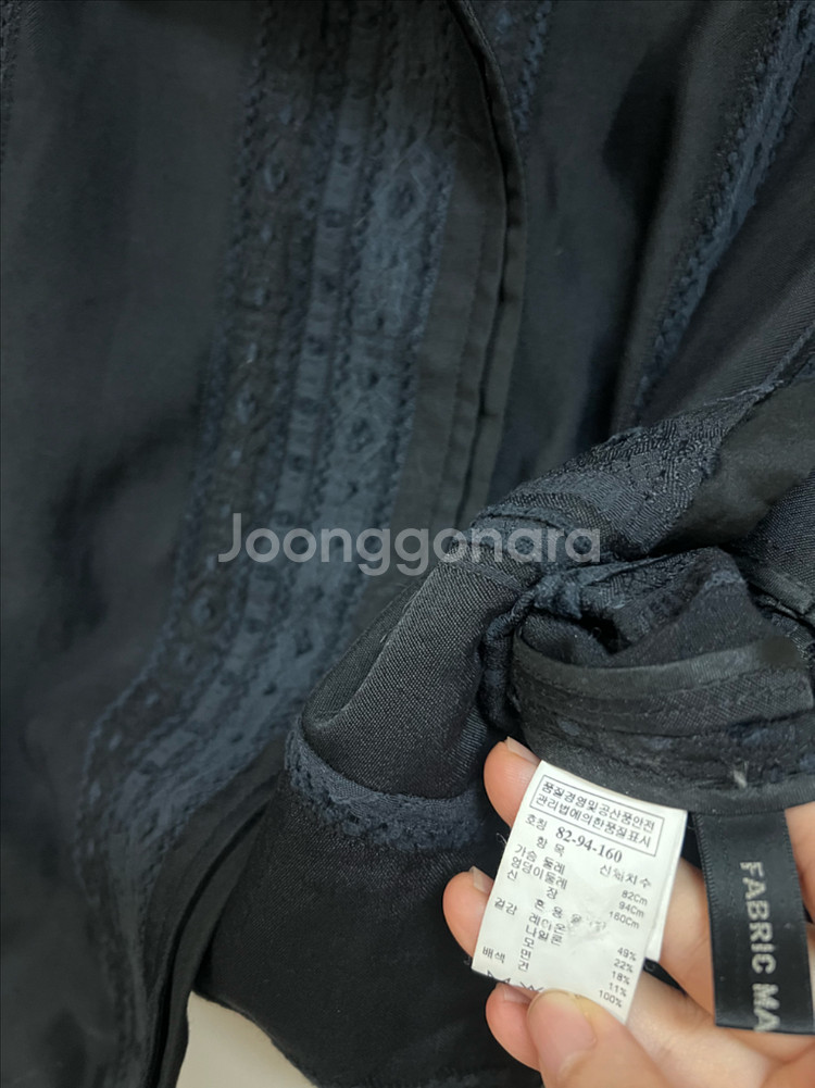 한섬 타임 TIME 레이스 라인 핀턱 숏 자켓 점퍼--8