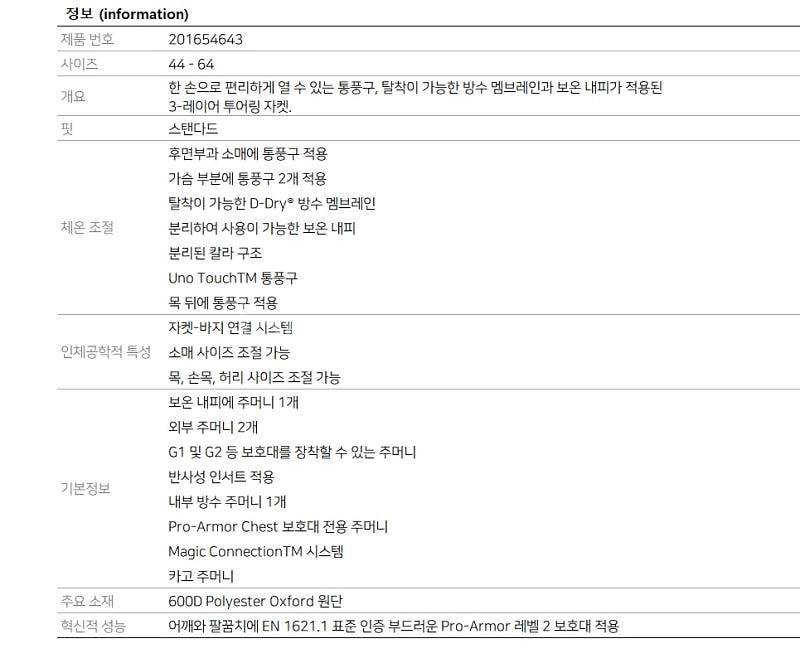 [신품] 다이네즈 SPLUGEN 3L 자켓 50호--7