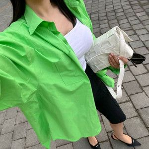 코즈캣 아이키 남방 새상품 그린 택포