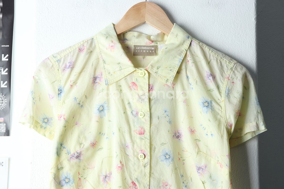 W(M) 브랜드빈티지 반팔셔츠 남방 리즈클레이본 노랑--2