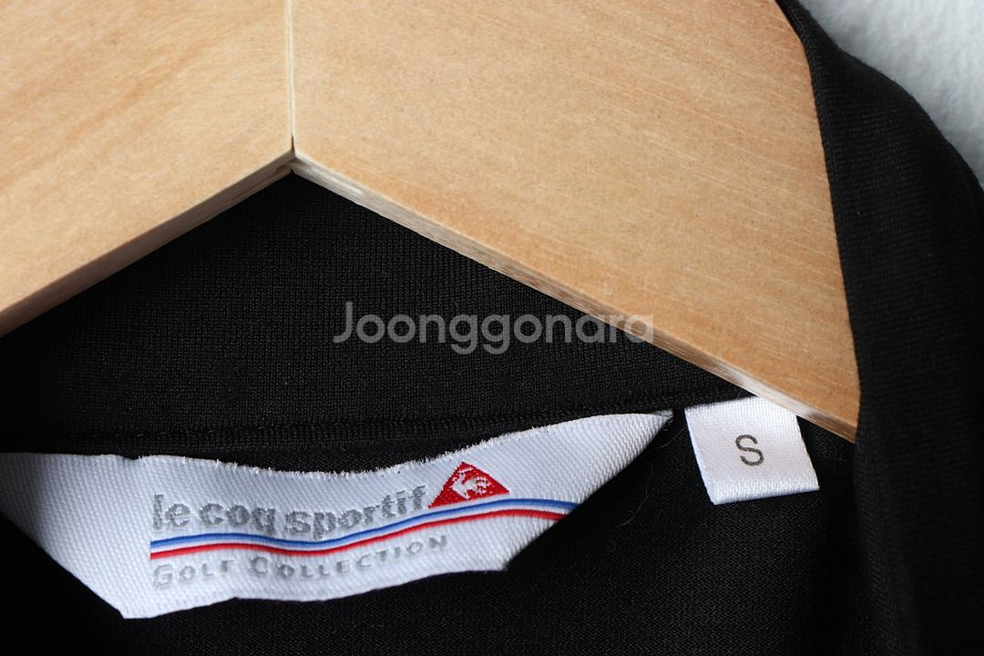 W(S) 르꼬끄 반팔 카라 티셔츠 민소매 골프 흰검--5
