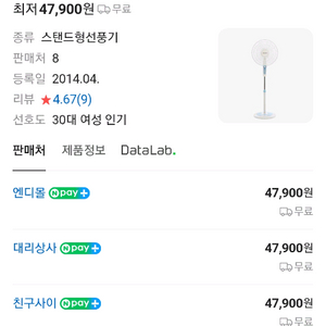 미개봉 유선 일반 선풍기 dwf rs316b