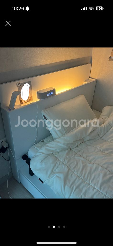 LED 화이트 수납침대 프레임+매트리스--1