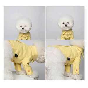 강아지옷 옐로우 린넨 봄셔츠 반려견 애견의류 티 2XL