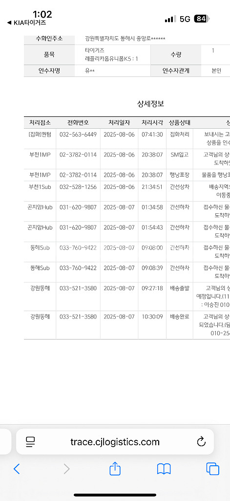 새제품) 기아 타이거즈 레플리카 홈 유니폼 키즈--3