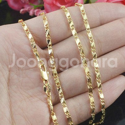 새 18K GP 66CM 26인치 구멍 포인트 목걸이--1