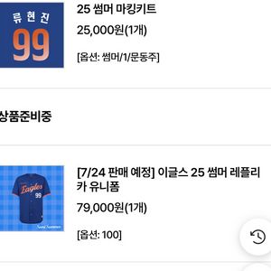 한화이글스 썸니폼 레플 100 문동주