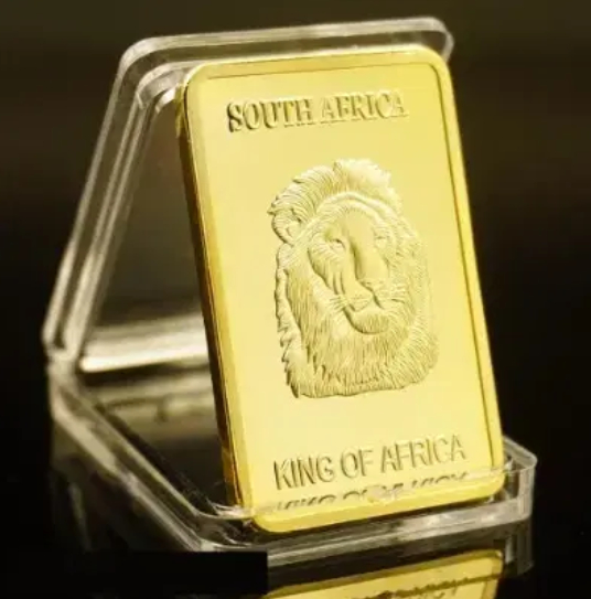 새 1온즈 사자 패턴 금 플레이트 컬렉션 골드바 기념--3