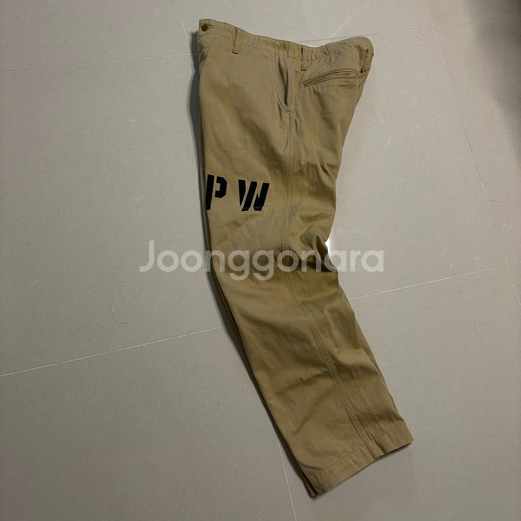 정품 아웃스탠딩 치노팬츠 PW 트라우저 베이지 면바지--4
